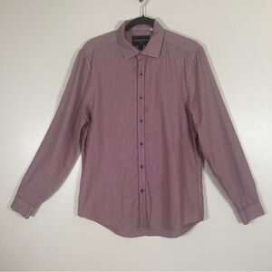 Paisley & Gray Men's Slim Fit Red Blue Geometric Print Dress Shirt L